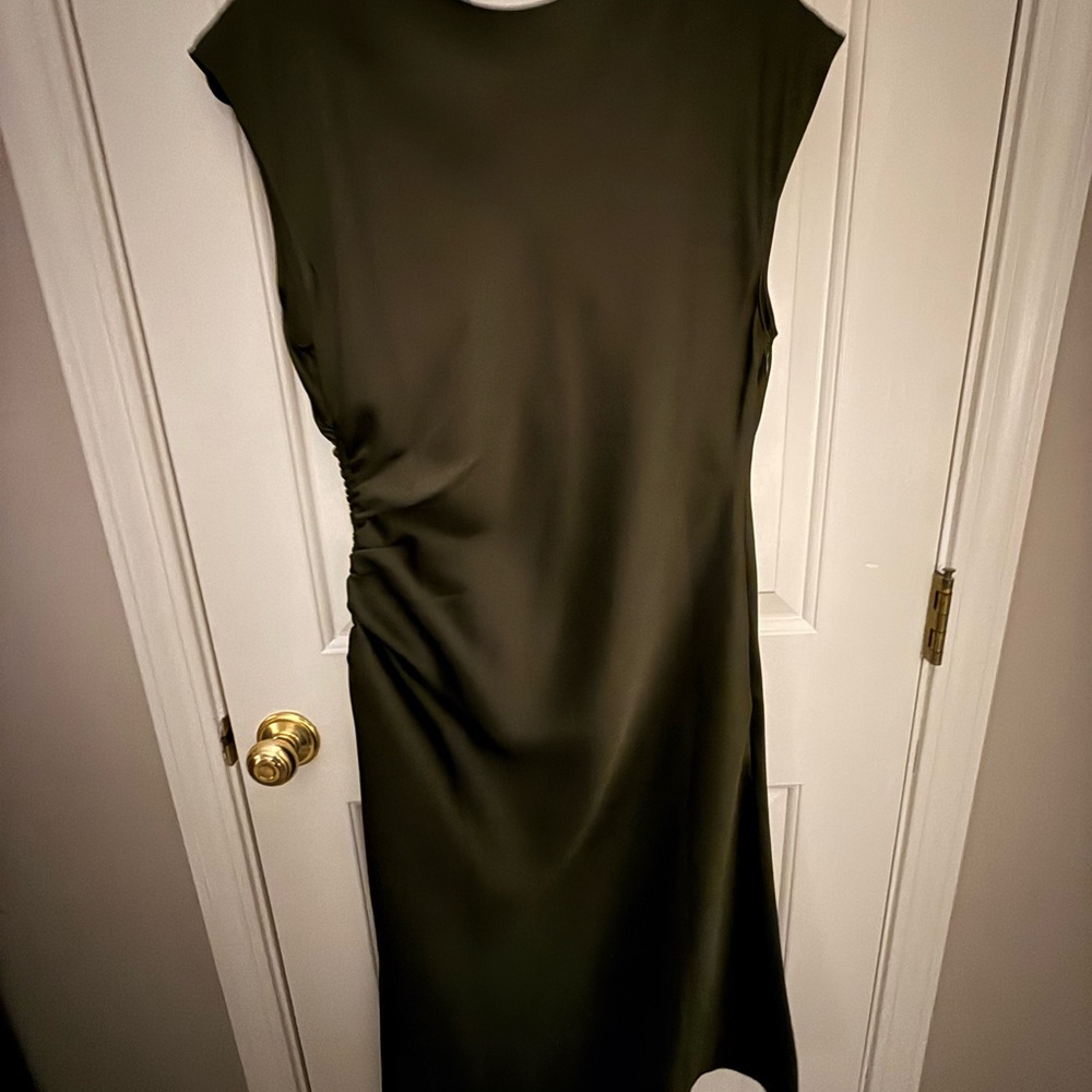 Banana Republic Asymmetrical Dark Green Dress